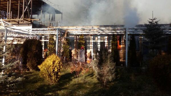 Пожар в пансионате Витязь в Иссык-Куле - Sputnik Кыргызстан