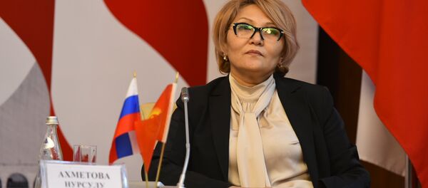 Заведующая отделом финансово-экономического анализа и мониторинга развития аппарата президента КР Нурсулу Ахметова Заведующая отделом финансово-экономического анализа и мониторинга развития аппарата президента КР Нурсулу Ахметова - Sputnik Кыргызстан