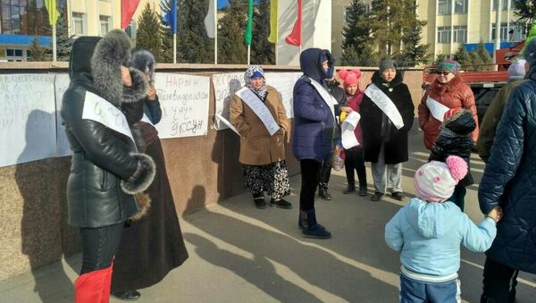 Митинг в городе Нарын против ограничений в законе о пособиях - Sputnik Кыргызстан