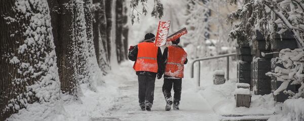 Тазалык ишканасынын кызматкерлери. Архив - Sputnik Кыргызстан