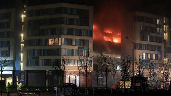 Пожар на парковке концертно-развлекательного центра Echo Arena в Ливерпуле - Sputnik Кыргызстан