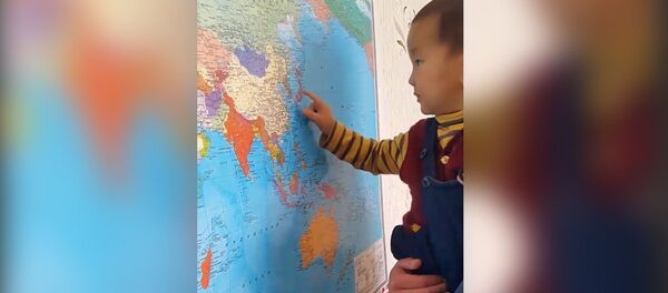 Двухлетний мальчик из Оша знает карту мира и флаги стран — видео - Sputnik Кыргызстан