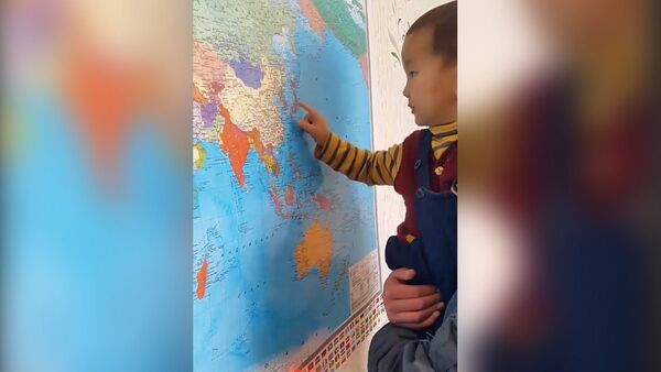 Двухлетний мальчик из Оша знает карту мира и флаги стран — видео - Sputnik Кыргызстан