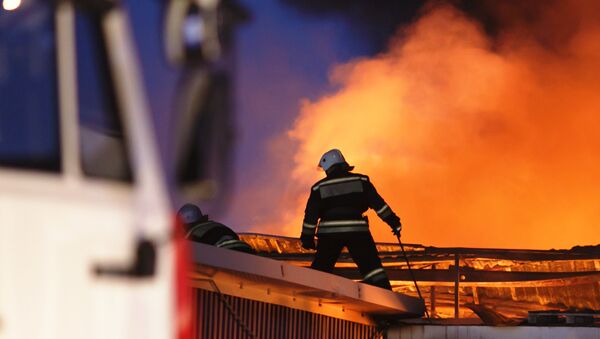 Сотрудники противопожарной службы тушат пожар. Архивное фото - Sputnik Кыргызстан