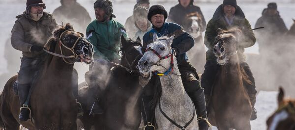 Алкынган аргымактар, торпок тарткан эрендер. Аламан улактын кызыктуу кадрлары - Sputnik Кыргызстан