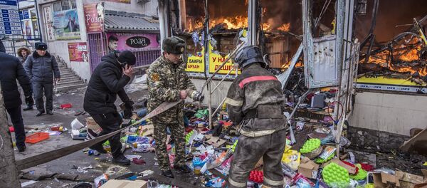 Крупный пожар на территории Ошского рынка в Бишкеке - Sputnik Кыргызстан