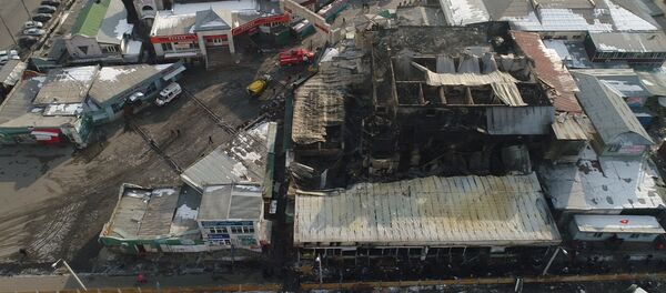 Ош базарынын өрттөн кийинки көрүнүшү. Видео - Sputnik Кыргызстан