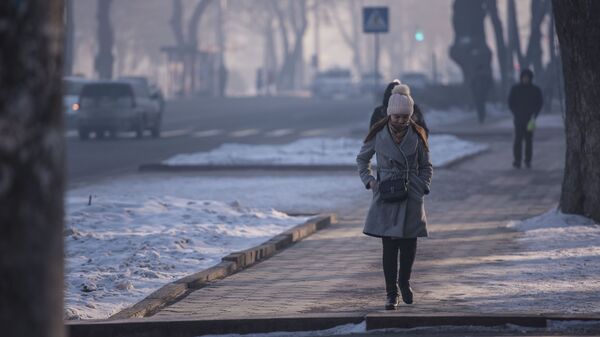Девушка идет по одной из улиц Бишкека. Архивное фото  - Sputnik Кыргызстан