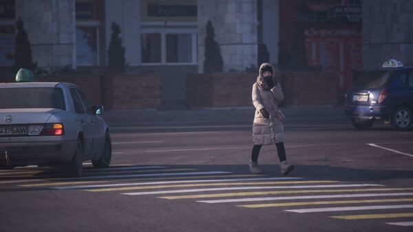 Девушка переходит улицу в Бишкеке. Архивное фото - Sputnik Кыргызстан