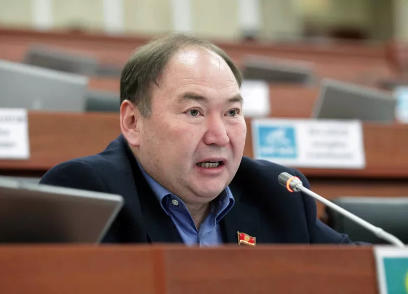 Депутат от фракции Кыргызстан Салайдин Айдаров во время заседания в Жогорку Кенеше