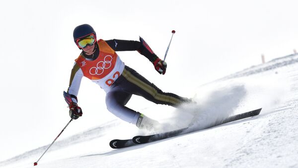 Горнолыжник Евгений Тимофеев  во время зимних Олимпийских игр в Пхёнчане - Sputnik Кыргызстан