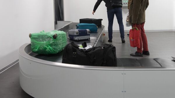Пассажиры на пункте выдачи багажа в аэропорту. Архивное фото - Sputnik Кыргызстан