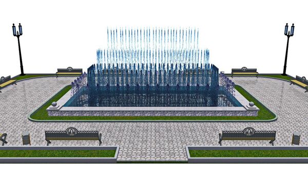 Строительство светомузыкального фонтана в центре Балыкчи - Sputnik Кыргызстан