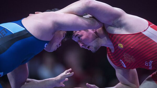 Чемпионат Азии по вольной борьбе во Дворце спорта в Бишкеке - Sputnik Кыргызстан
