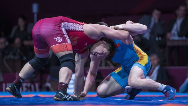 Чемпионат Азии по вольной борьбе во Дворце спорта в Бишкеке - Sputnik Кыргызстан