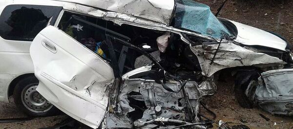 Жол кырсыгынан жабыркаган автоунаа. Архив - Sputnik Кыргызстан