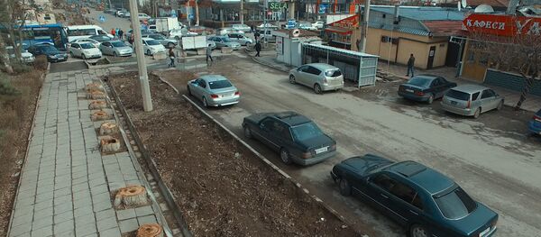 Как зеленая улица Бишкека превратилась в пустырь — видео с дрона Как зеленая улица Бишкека превратилась в пустырь — видео с дрона - Sputnik Кыргызстан