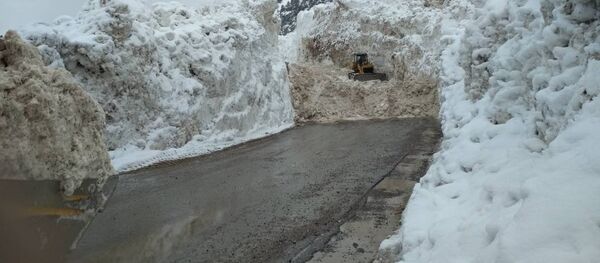 Сход лавины в ущелье Чычкан на автодороге Бишкек — Ош - Sputnik Кыргызстан