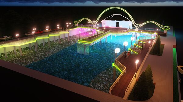 Строительство подиумного моста над рекой Ак-Буура в Оше - Sputnik Кыргызстан