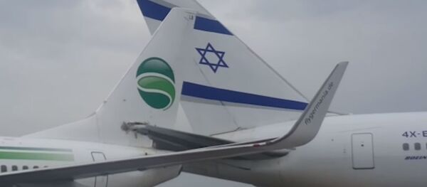 Тель-Авивдин аэропортунда эки учак жол талашып кагышты. Видео - Sputnik Кыргызстан