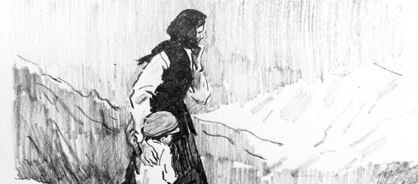 Атадан калган туяк чыгармасына тартылган репродукция. Архив - Sputnik Кыргызстан