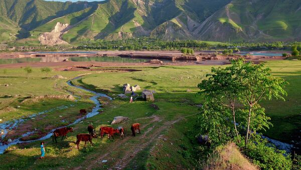 Долина реки Вахш в Таджикистане. Архивное фото - Sputnik Кыргызстан