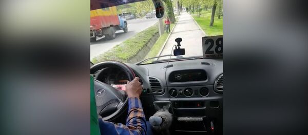 В Бишкеке водитель маршрутки № 281 ехал по тротуару — видео пассажира - Sputnik Кыргызстан