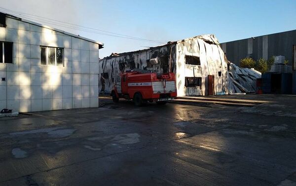 В понедельник, 7 мая, на территории СЭЗ Бишкек в селе Мраморном Чуйской области произошел пожар - Sputnik Кыргызстан