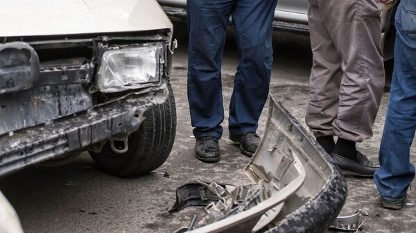 Последствия ДТП на одной из улиц Бишкека. Архивное фото - Sputnik Кыргызстан