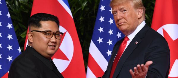 Встреча президента США Дональда Трампа и лидера КНДР Ким Чен Ына - Sputnik Кыргызстан