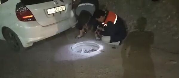 Бишкекчанин въехал в открытый люк в темноте. Чем это закончилось — видео - Sputnik Кыргызстан