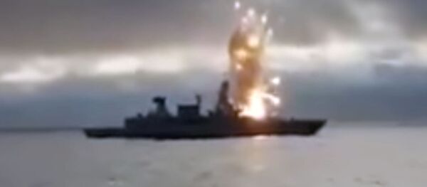 Американская ракета взорвалась на немецком фрегате. Видео - Sputnik Кыргызстан