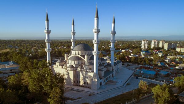 Борбор калаада 2012-жылдан бери салынып жаткан имам аль-Сарахсий атындагы республикалык борбордук мечити. Архив - Sputnik Кыргызстан