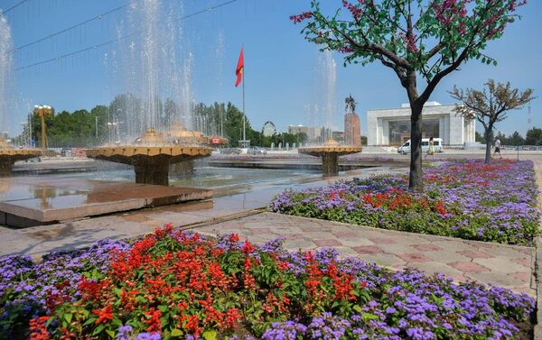 В Бишкеке появились необычные цветочные клумбы - Sputnik Кыргызстан