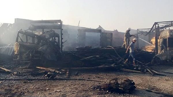 Последствия взрыва автозаправочной станции в Лейлекском районе - Sputnik Кыргызстан