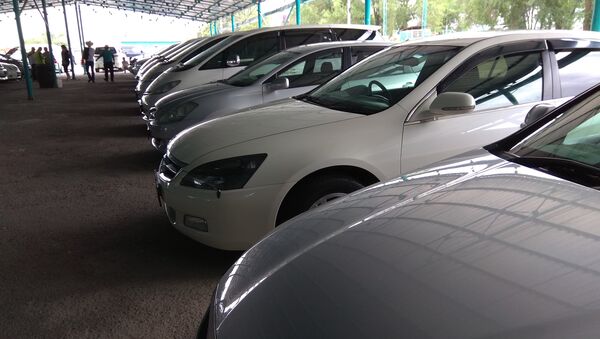 Автомобили выставленные на продажу на авторынке РИОМ Авто в селе Военно-Антоновка. Архивное фото - Sputnik Кыргызстан