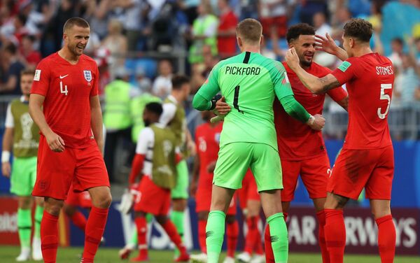Сборная Англии обыграла команду из Швеции со счетом 2:0, тем самым обеспечив себе выход в полуфинал Чемпионата мира по футболу – 2018 - Sputnik Кыргызстан