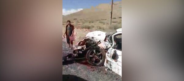 Бишкек — Нарын жолунда жүргүнчү ташыган бус менен жол тандабас кагышты. Видео - Sputnik Кыргызстан