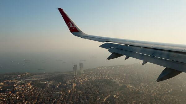 Вид Стамбула из иллюминатора самолета. Архивное фото - Sputnik Кыргызстан
