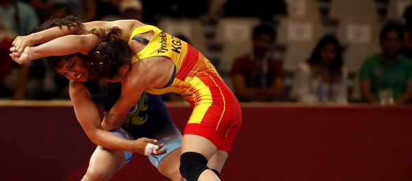 Азиатские игры 2018. Женская борьба до 62 кг. Полуфинал - Sputnik Кыргызстан