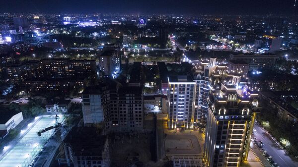 Вид на ночной город Бишкек с высоты. Архивное фото - Sputnik Кыргызстан