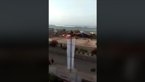 Люди в панике убегают от цунами — шокирующее видео из Индонезии - Sputnik Кыргызстан