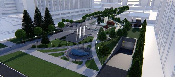 Предварительные эскизы сквера на месте сгоревшего здания Генеральной прокуратуры в Бишкеке - Sputnik Кыргызстан