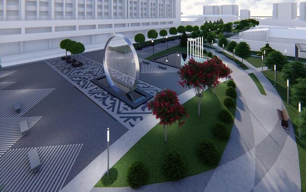 В центре разместится декоративный струнный фонтан по улице Орозбекова. - Sputnik Кыргызстан