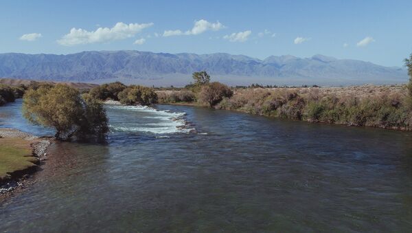 Река Чу на границе Иссык-Кульской и Нарынской областей  вблизи города Балыкчы - Sputnik Кыргызстан