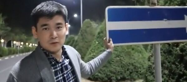 Болот Ибрагимов высмеял дорожный знак недалеко от аэропорта Манас — видео - Sputnik Кыргызстан