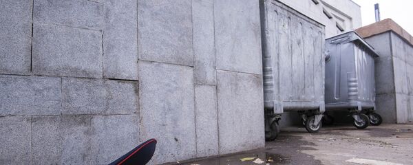 Фуражка сотрудника ГУОБДД МВД возле мусорных контейнеров Фуражка сотрудника ГУОБДД МВД возле мусорных контейнеров - Sputnik Кыргызстан