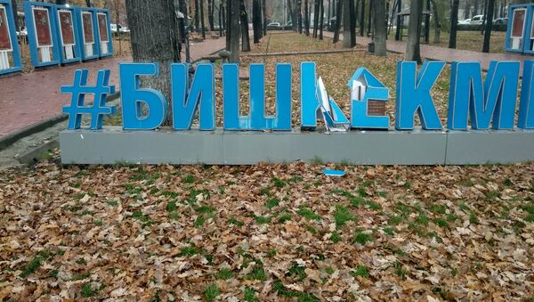 Инсталляция в виде хэштега #Бишкекменин в центре столицы - Sputnik Кыргызстан