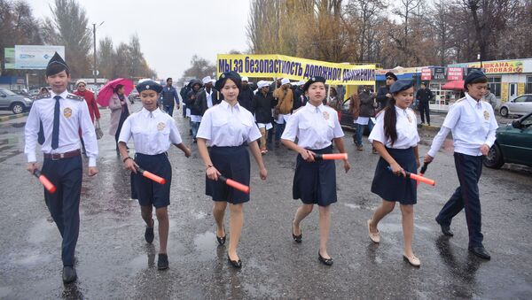 Пресс-служба УОБДД Чуйской области распространила фотографии детей, участвовавших в акции за безопасность дорожного движения - Sputnik Кыргызстан