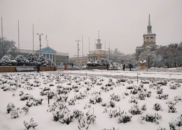 Снегопад в Бишкеке - Sputnik Кыргызстан